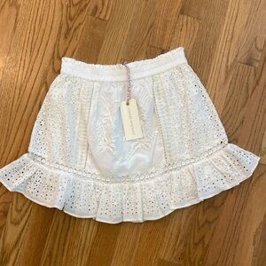 NWT white baydar Love Shaxk Fancy Skirt size small